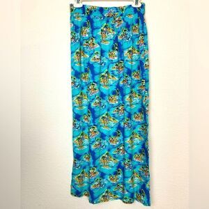 NWT SPA from Bali tropical beach scene  print maxi skirt w/sequin trim unique
